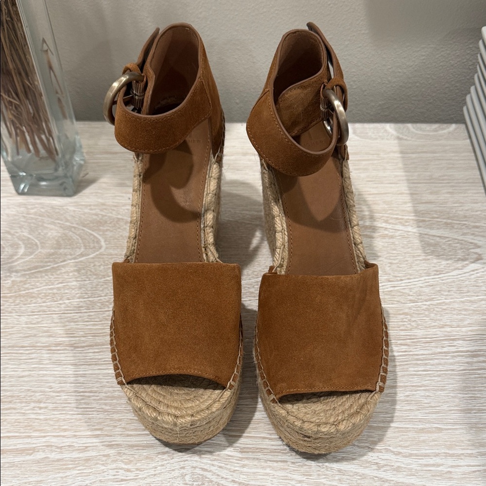 Marc Fisher Tan Suede Wedge Sandals